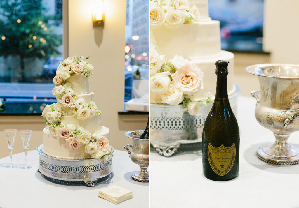 Wedding cake at the Florentine in Birmingham, AL, from a Birmingham, AL wedding photographer