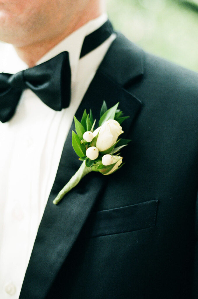 Groom's Boutonnière at a Donnelly House Wedding from Birmingham AL wedding photographer