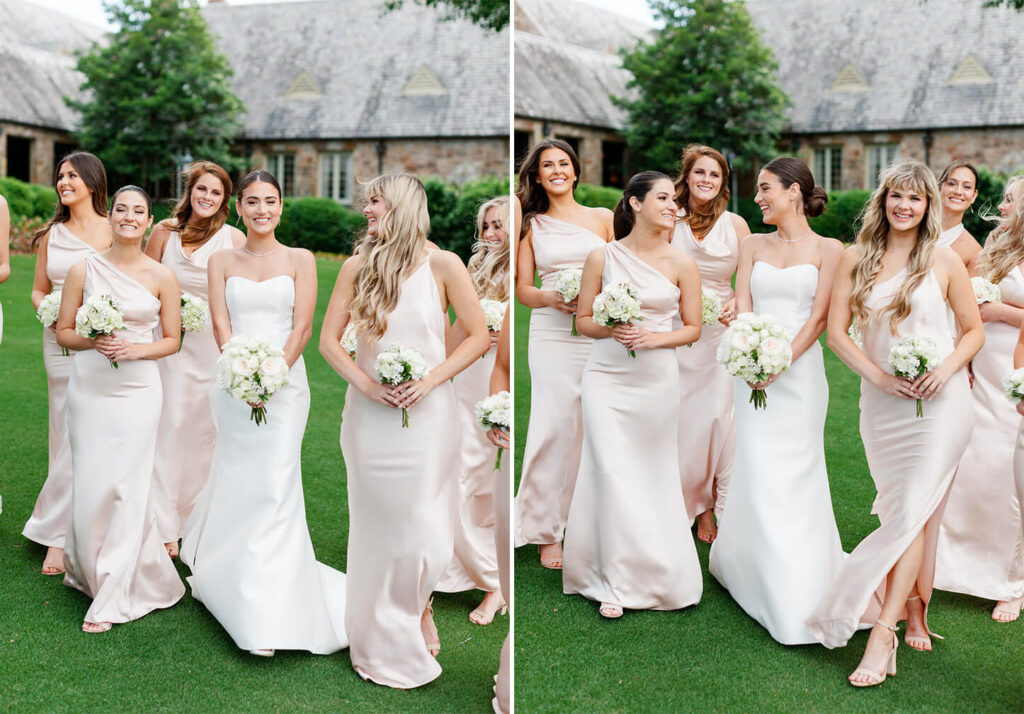 Pink Bridesmaids at Country Club of Birmingham Wedding by Birmingham AL Wedding Photographer