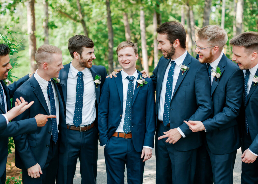 Groomsmen at a Backyard wedding in Birmingham, AL from a Birmingham, AL wedding photographer
