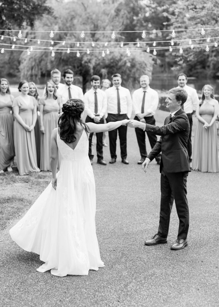 First dance at a backyard wedding in Birmingham, AL from a Birmingham, AL wedding photographer