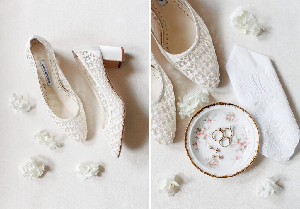 Manolo Blahnik Wedding shoes for a St. Paul's Cathedral wedding, from a Birmingham, AL wedding photographer