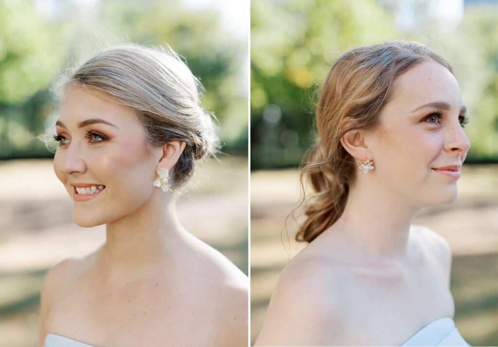 bridesmaids earrings at a St. Paul's Cathedral wedding, from a Birmingham, al wedding photographer