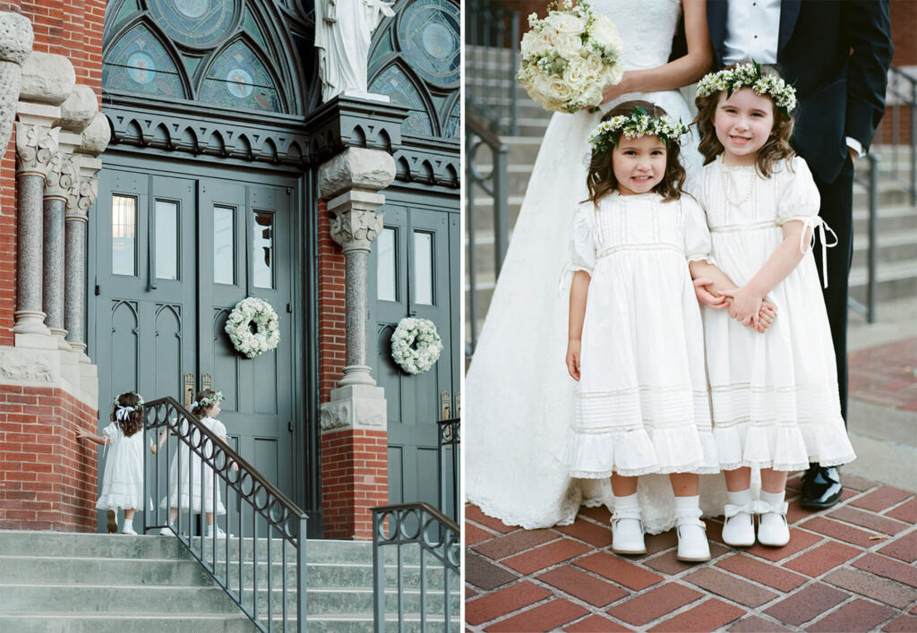 Flower girls at a St. Paul's Cathedral wedding, from a Birmingham, al wedding photographer
