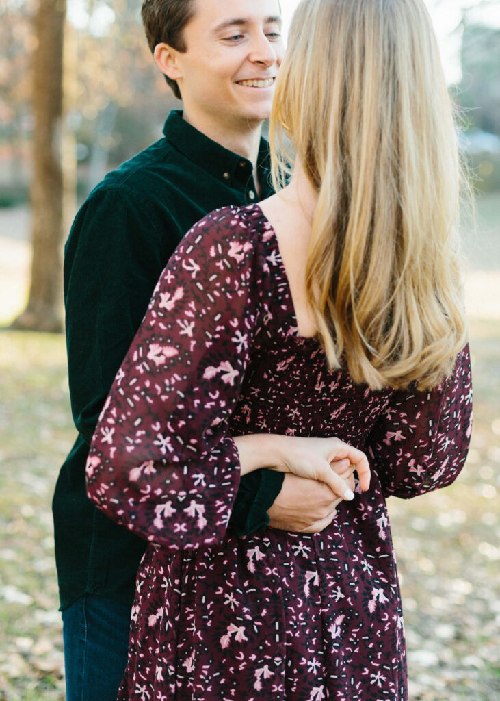 Fall engagement session in Highland Park from a Birmingham, AL wedding photographer