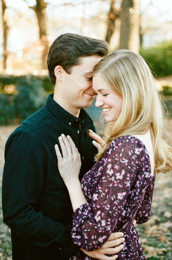 Fall engagement session in Highland Park from a Birmingham, AL wedding photographer
