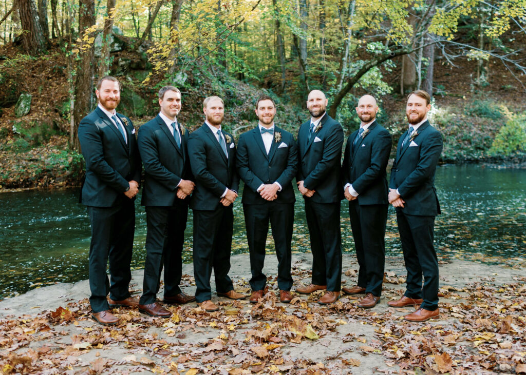 Groomsmen photos at a  Swann Lake Stables Wedding from Birmingham, AL wedding photographer