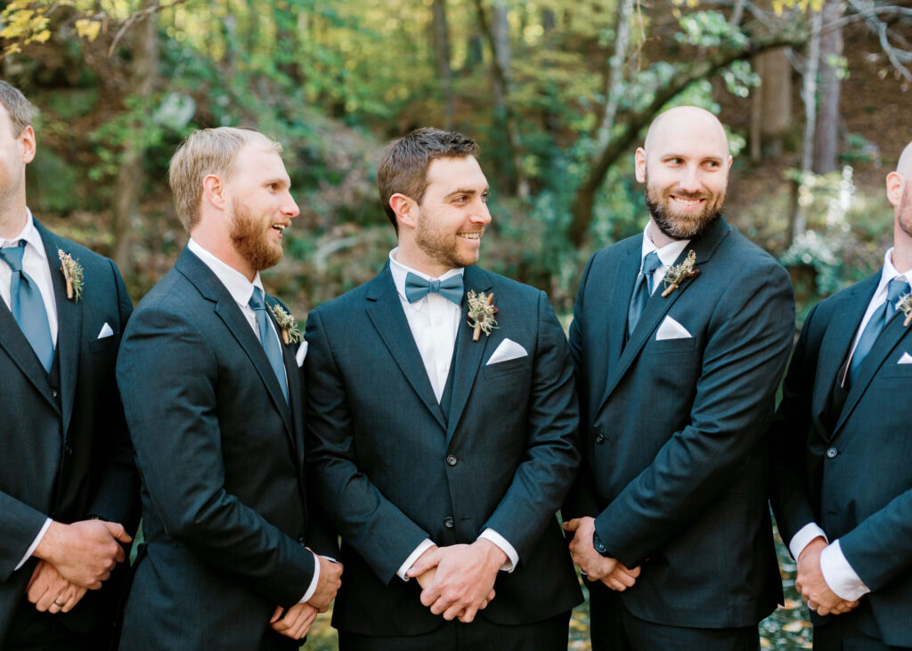 Groomsmen photos at a Swann Lake Stables Wedding from Birmingham, AL wedding photographer