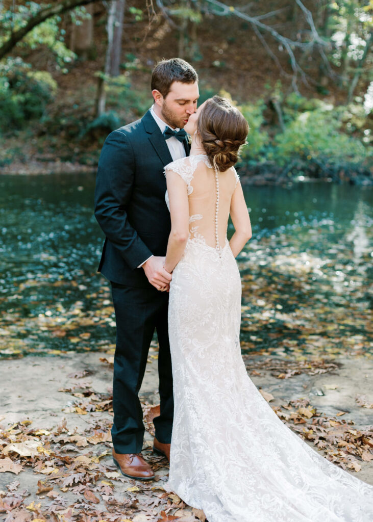 First Look by the Cahaba River at a Swann Lake Stables Wedding 