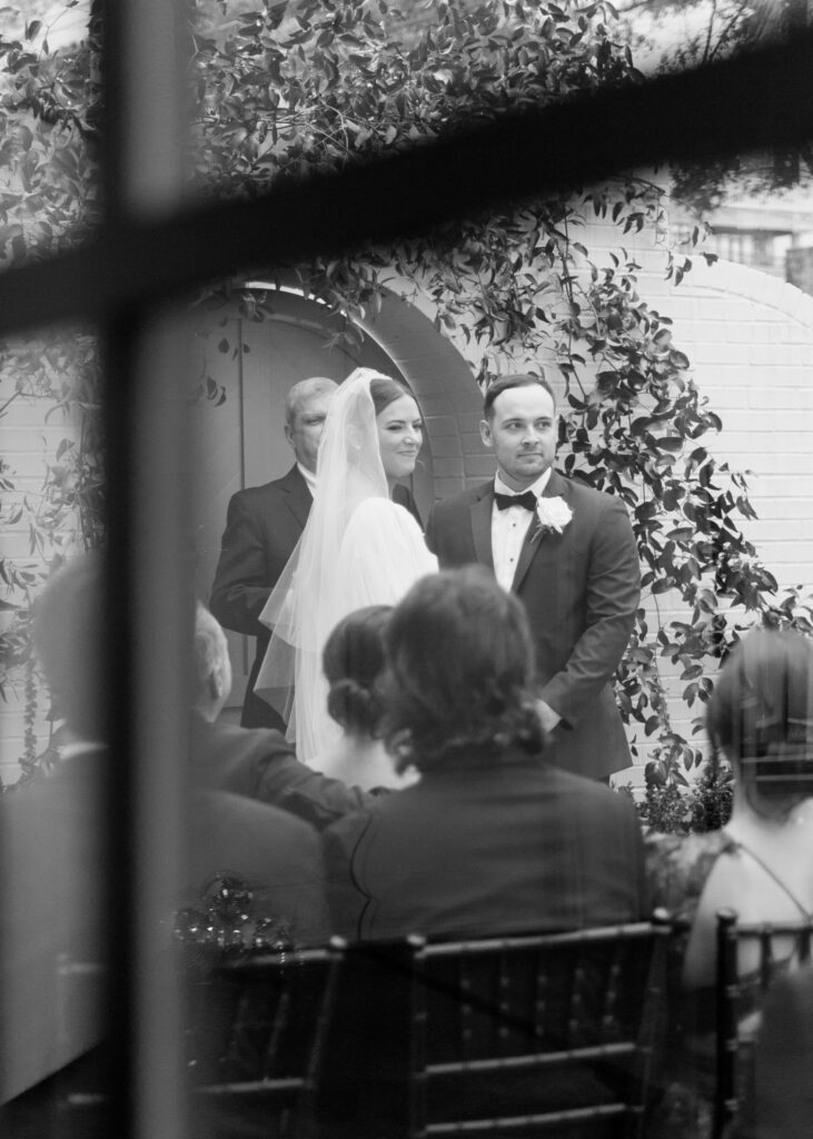 Ceremony in the courtyard at The Farrell in Birmingham, AL