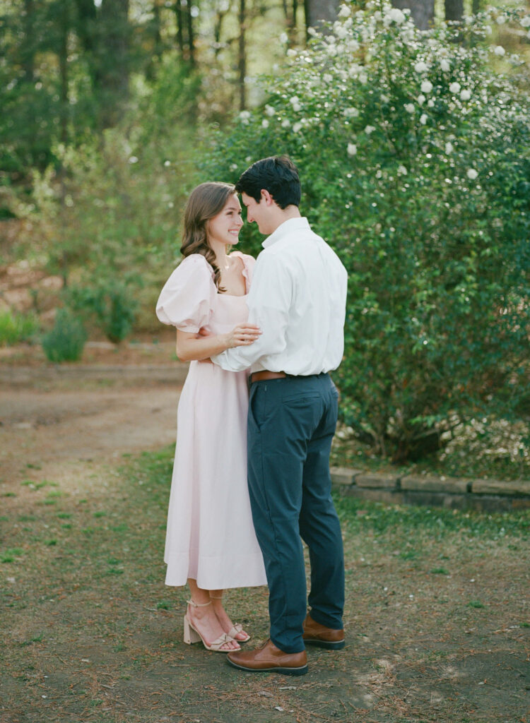 Self Portrait dress at a Birmingham Botanical Gardens engagement session