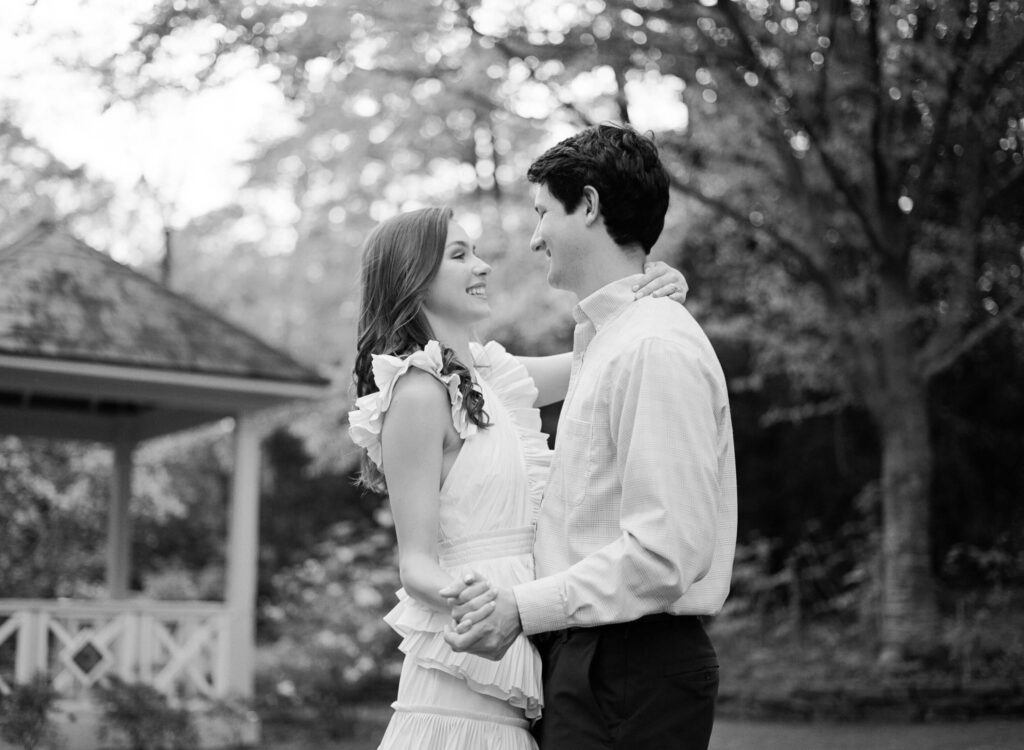 Ulla Johnson dress at a Birmingham Botanical Gardens engagement session