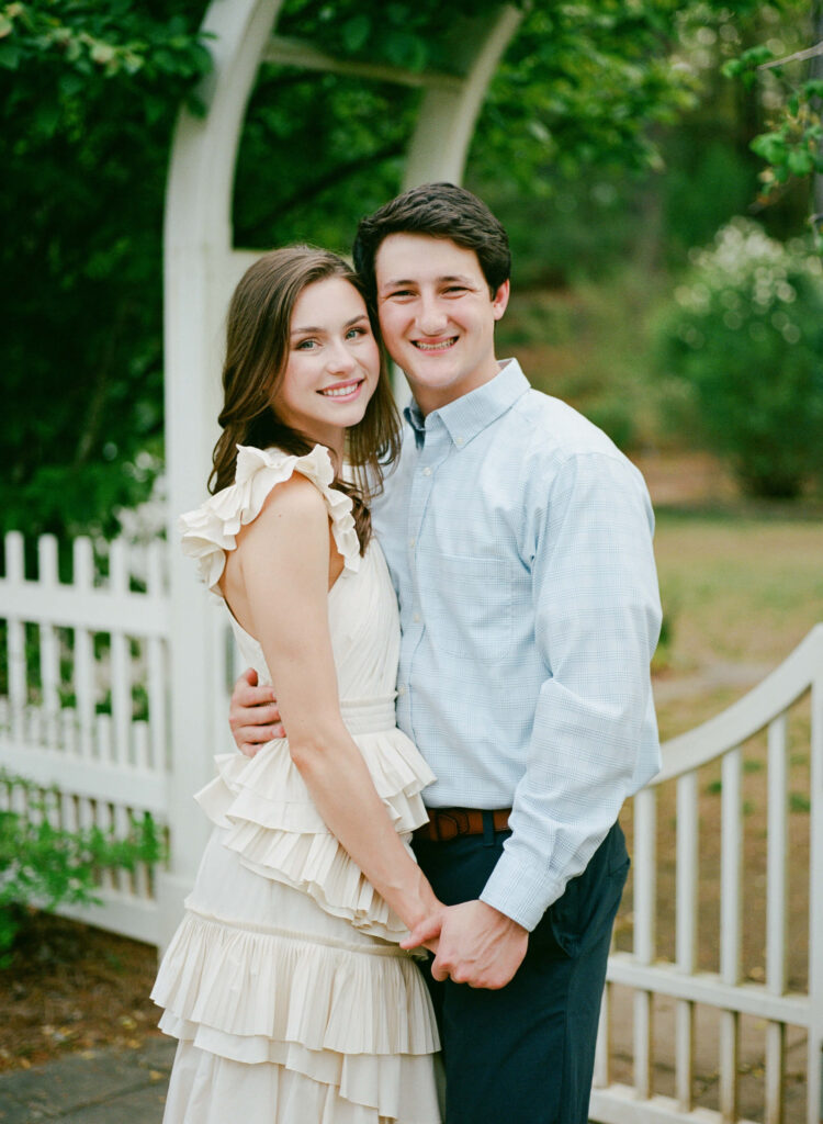 Ulla Johnson dress at a Birmingham Botanical Gardens engagement session