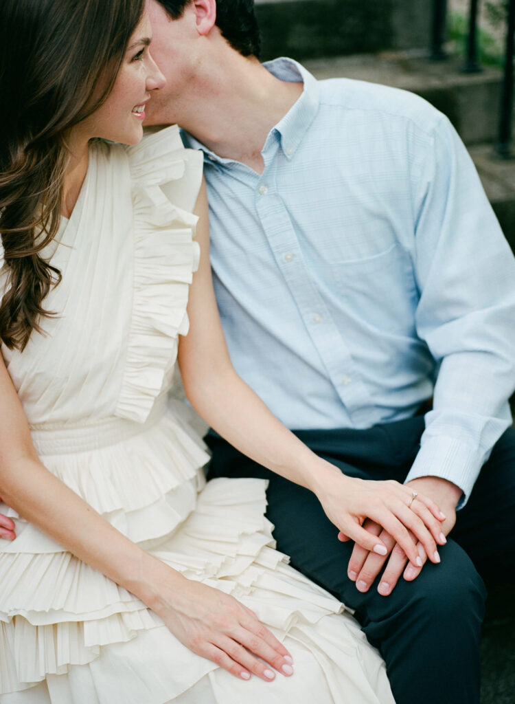 Ulla Johnson dress at a Birmingham Botanical Gardens engagement session