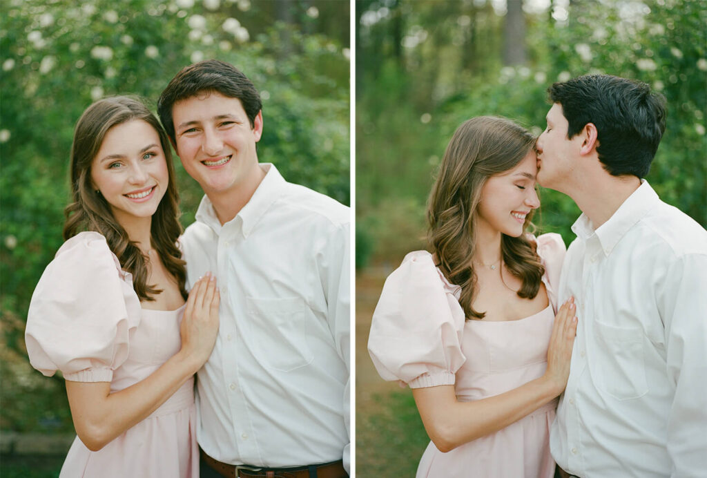 Self Portrait dress at a Birmingham Botanical Gardens engagement session