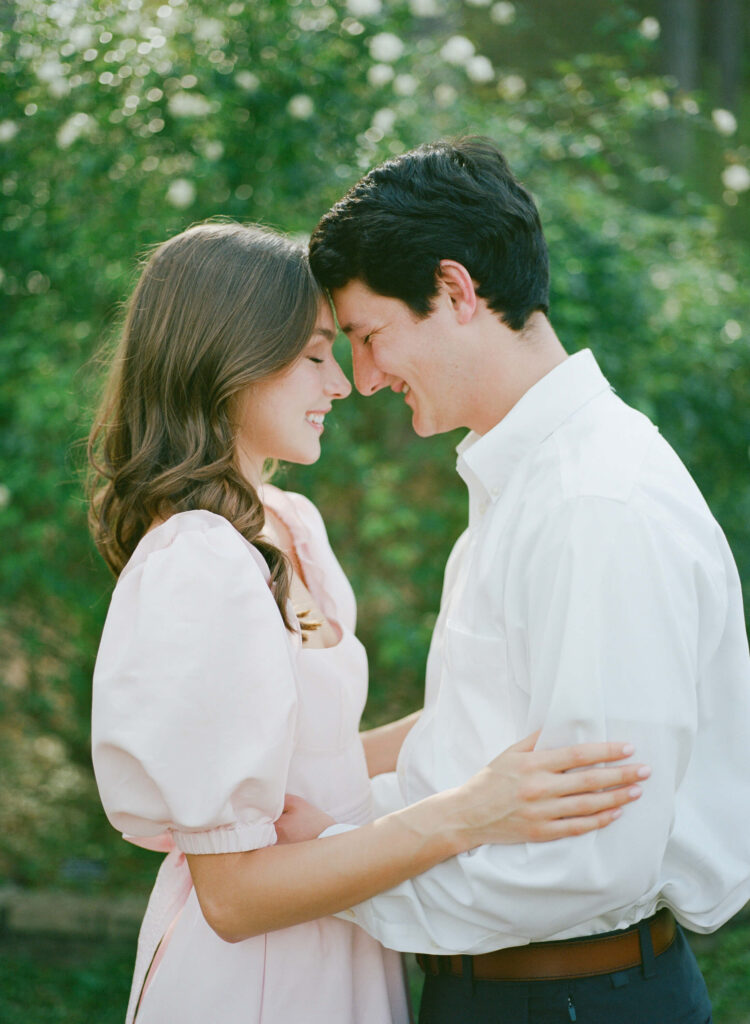 Self Portrait dress at a Birmingham Botanical Gardens engagement session