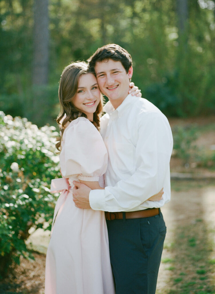 Self Portrait dress at a Birmingham Botanical Gardens engagement session