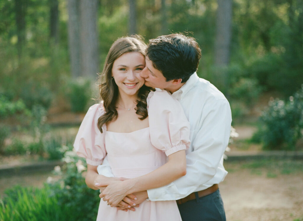 Self Portrait dress at a Birmingham Botanical Gardens engagement session