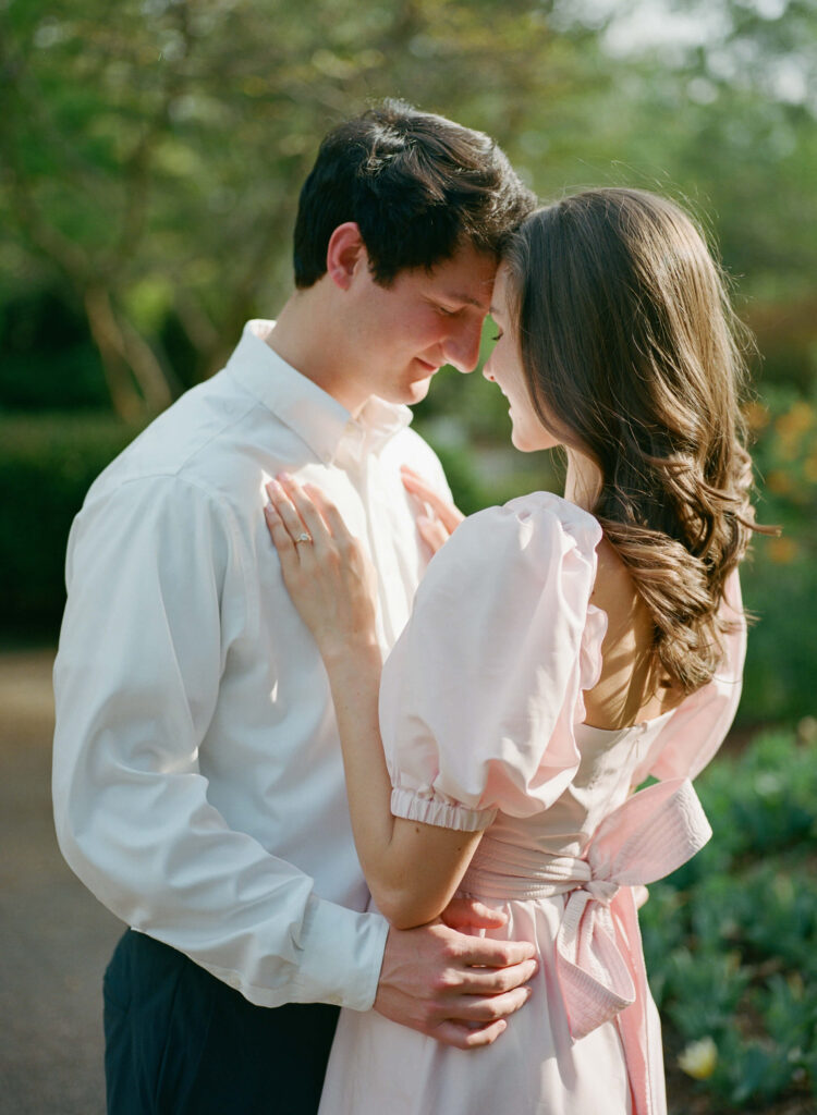 Self Portrait dress at a Birmingham Botanical Gardens engagement session