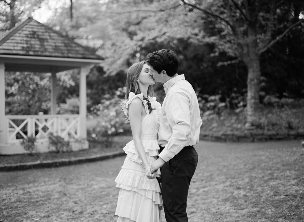 Ulla Johnson dress at a Birmingham Botanical Gardens engagement session