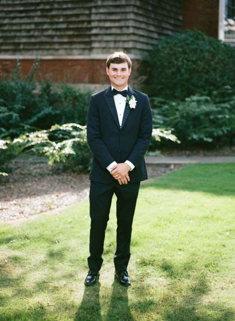 Groom portraits at an Auburn United Methodist Church wedding