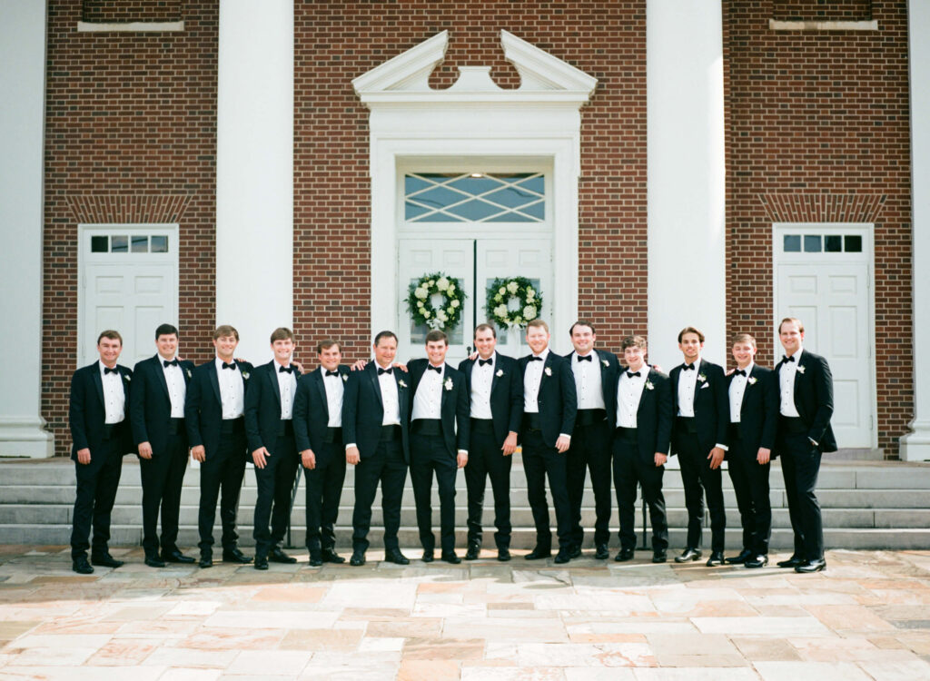 Groomsmen photos at an Auburn United Methodist Church wedding