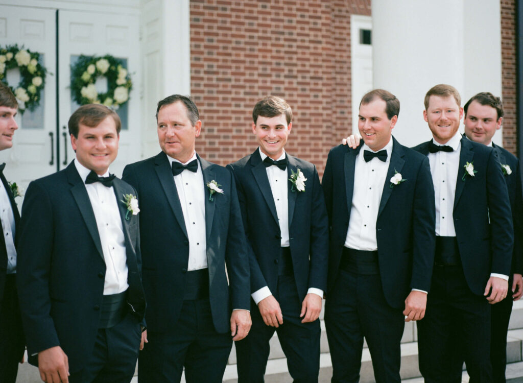 Groomsmen photos at an Auburn United Methodist Church wedding