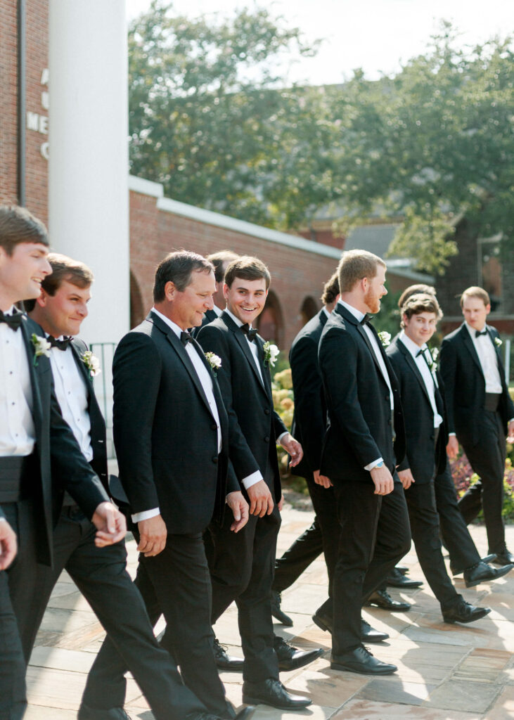 Groomsmen photos at an Auburn United Methodist Church wedding