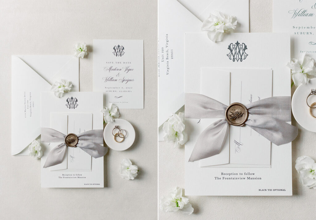 Invitation suite for an Auburn, AL wedding