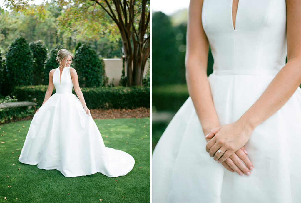 Jesus Peiro wedding dress photographed by a Birmingham AL wedding photographer