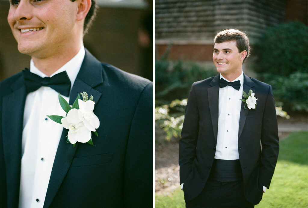 Groom portraits at an Auburn United Methodist Church wedding