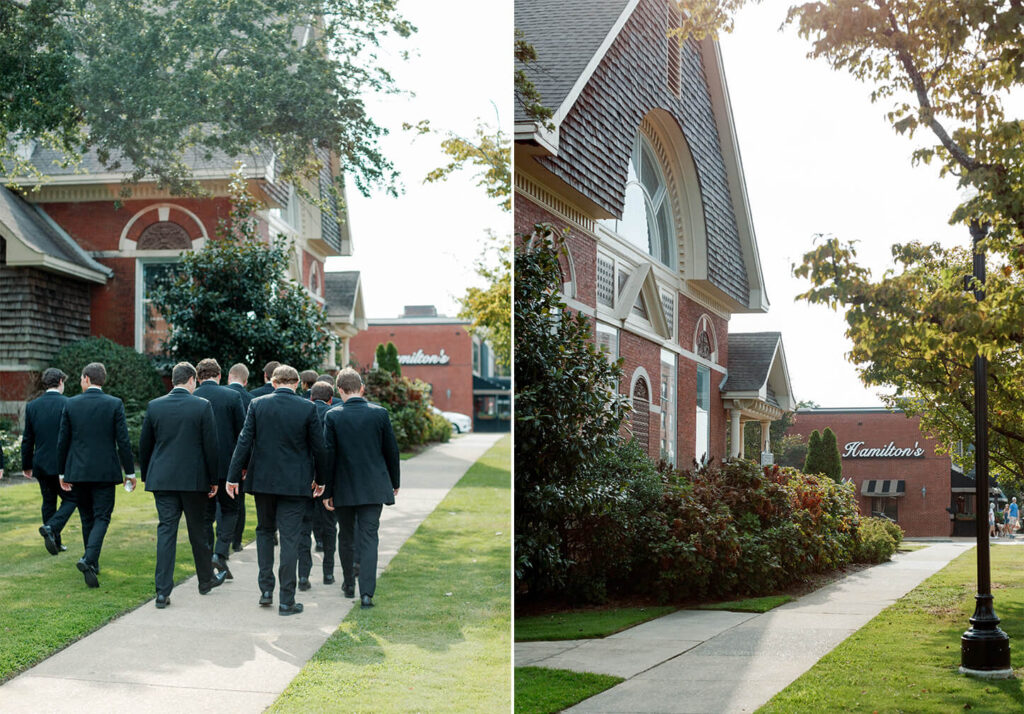 Groomsmen photos at an Auburn United Methodist Church wedding