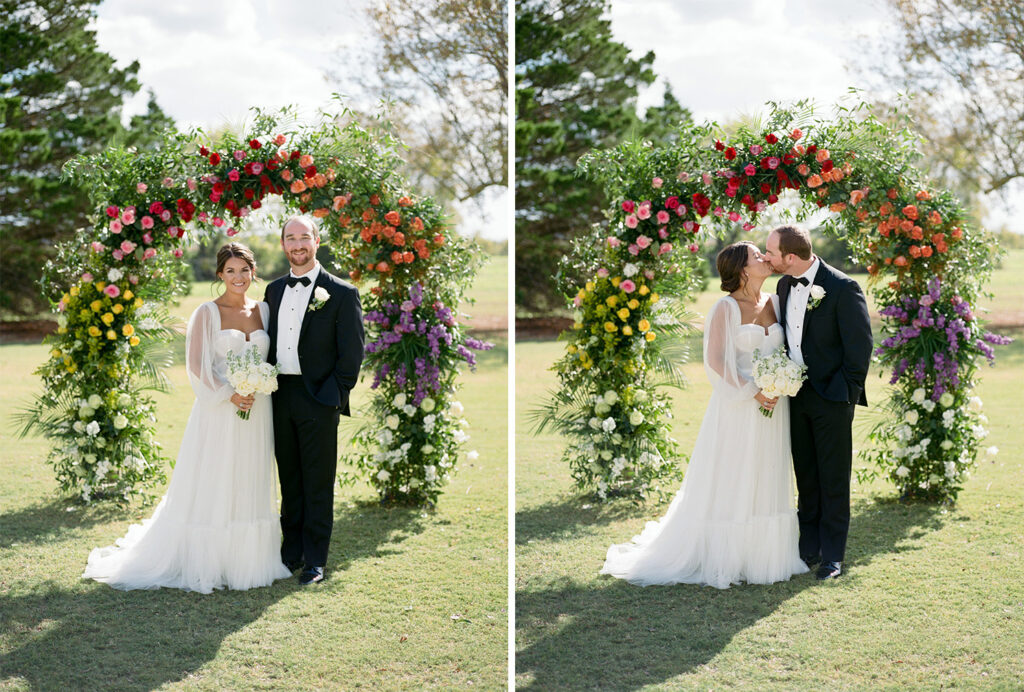 Bride and groom photos at a Colorful Private Estate wedding in Pike Road, Alabama