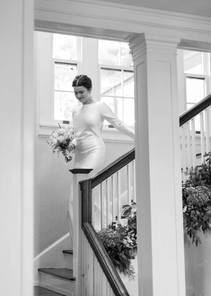 Reformation wedding dress at a Wedding at home in Birmingham AL 