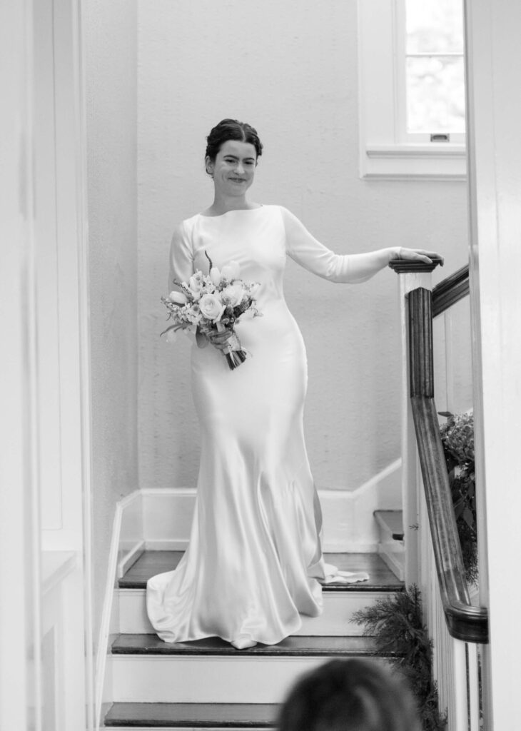 Reformation wedding dress at a Wedding at home in Birmingham AL