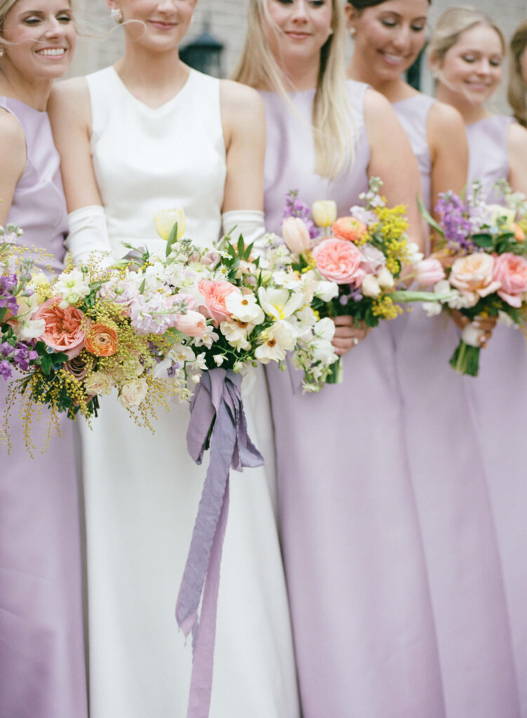 Lavendar bridesmaid dresses at an All Saints Episcopal Church wedding in Birmingham