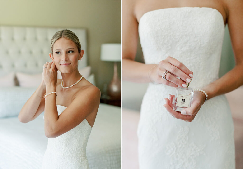 Anne Barge strapless lace wedding dress