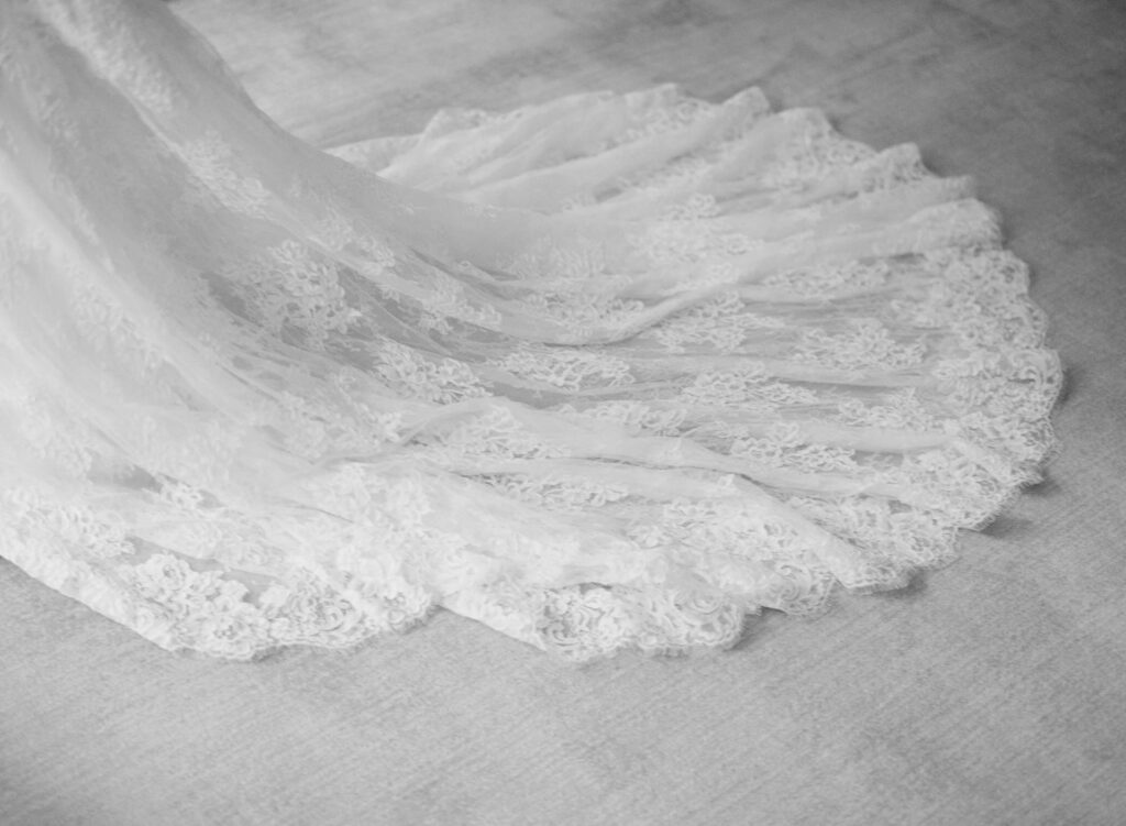 Anne Barge strapless lace wedding dress