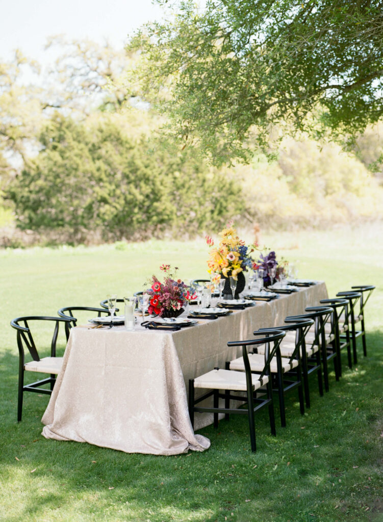 Gucci inspired styled shoot at Camp Lucy with Christian Lacroix tableware
