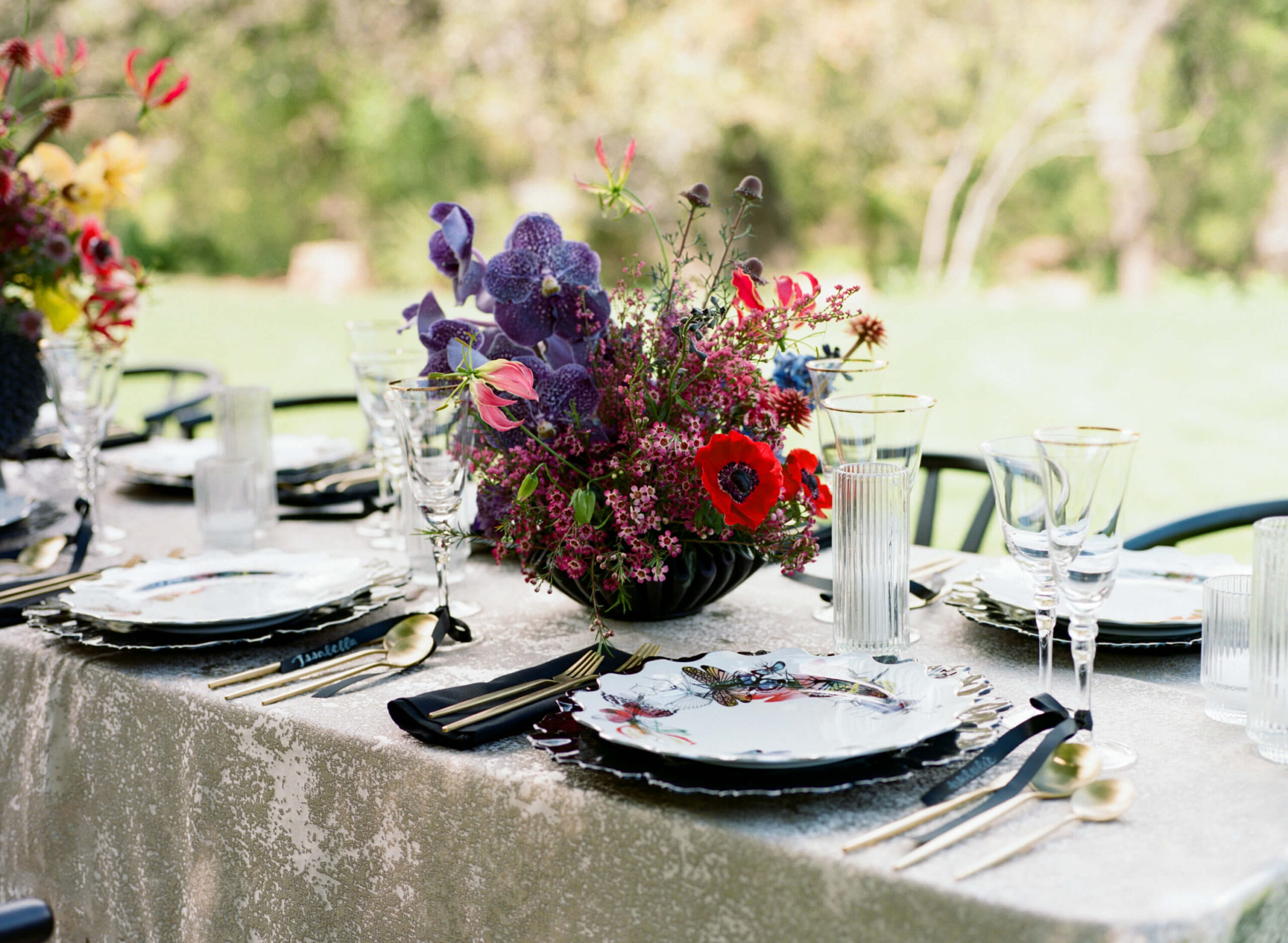 Gucci inspired styled shoot at Camp Lucy with Christian Lacroix tableware