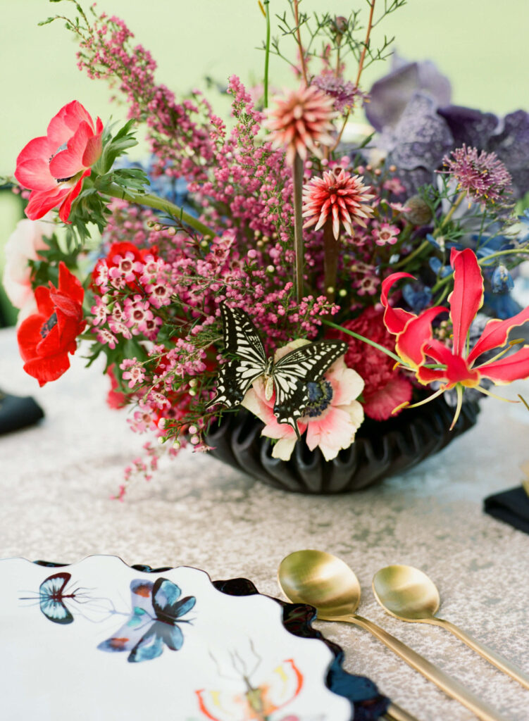 Gucci inspired styled shoot at Camp Lucy with Christian Lacroix tableware