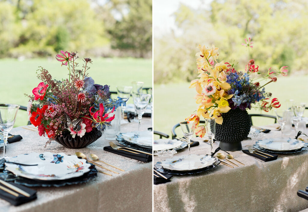 Gucci inspired styled shoot at Camp Lucy with Christian Lacroix tableware