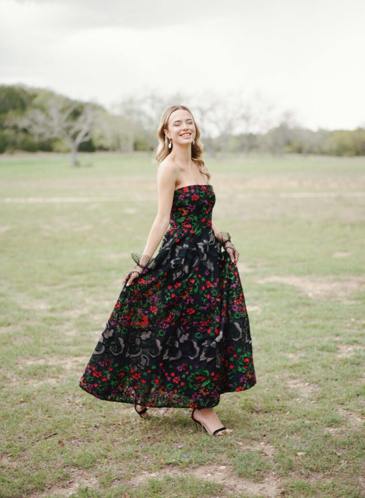 Gucci inspired styled shoot at Camp Lucy with an Elie Saab gown