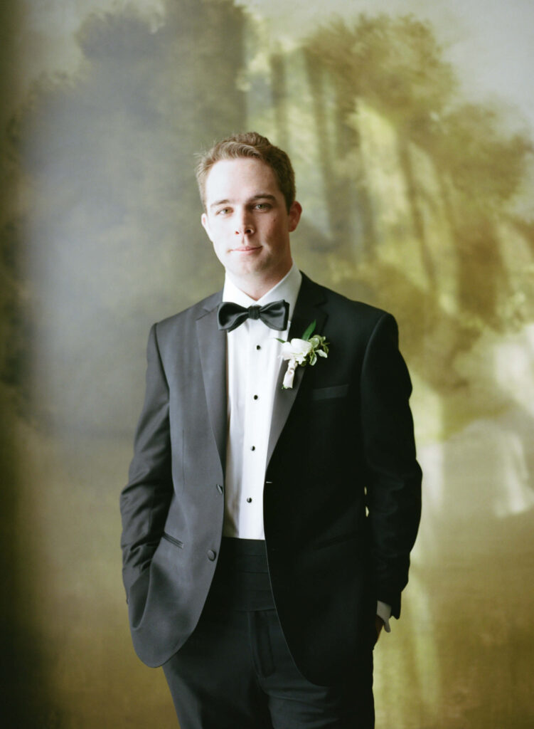 Wedding photos on film in in the green room at The Farrell in Birmingham, AL