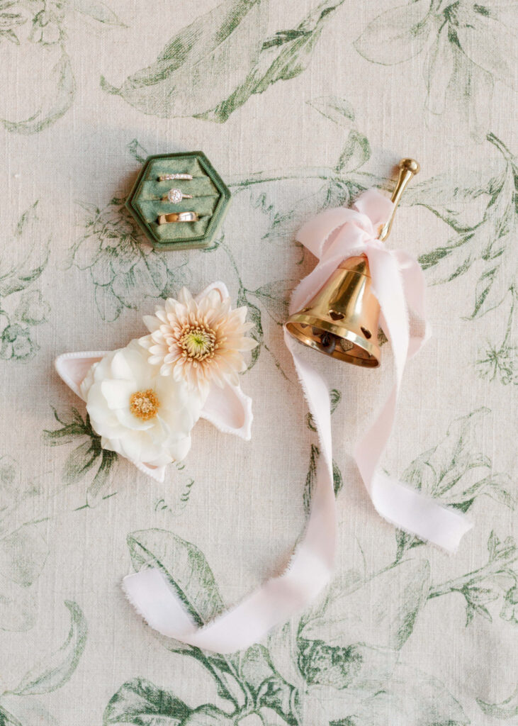Wedding details flat lay at The Farrell in Birmingham, AL
