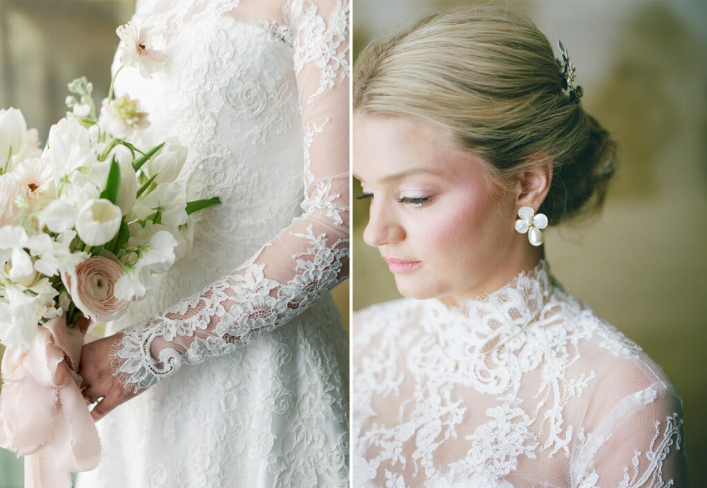 Wedding photos on film in in the green room at The Farrell in Birmingham, AL