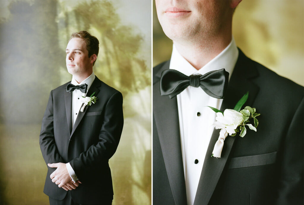 Wedding photos on film in in the green room at The Farrell in Birmingham, AL