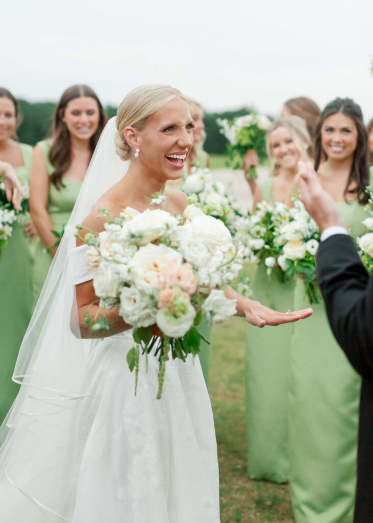 Apple green bridesmaids dresses at Ridge Pointe wedding venue