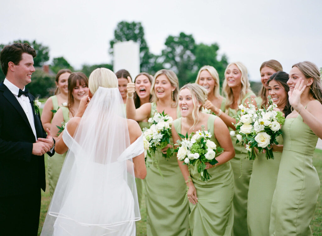 Apple green bridesmaids dresses at Ridge Pointe wedding venue