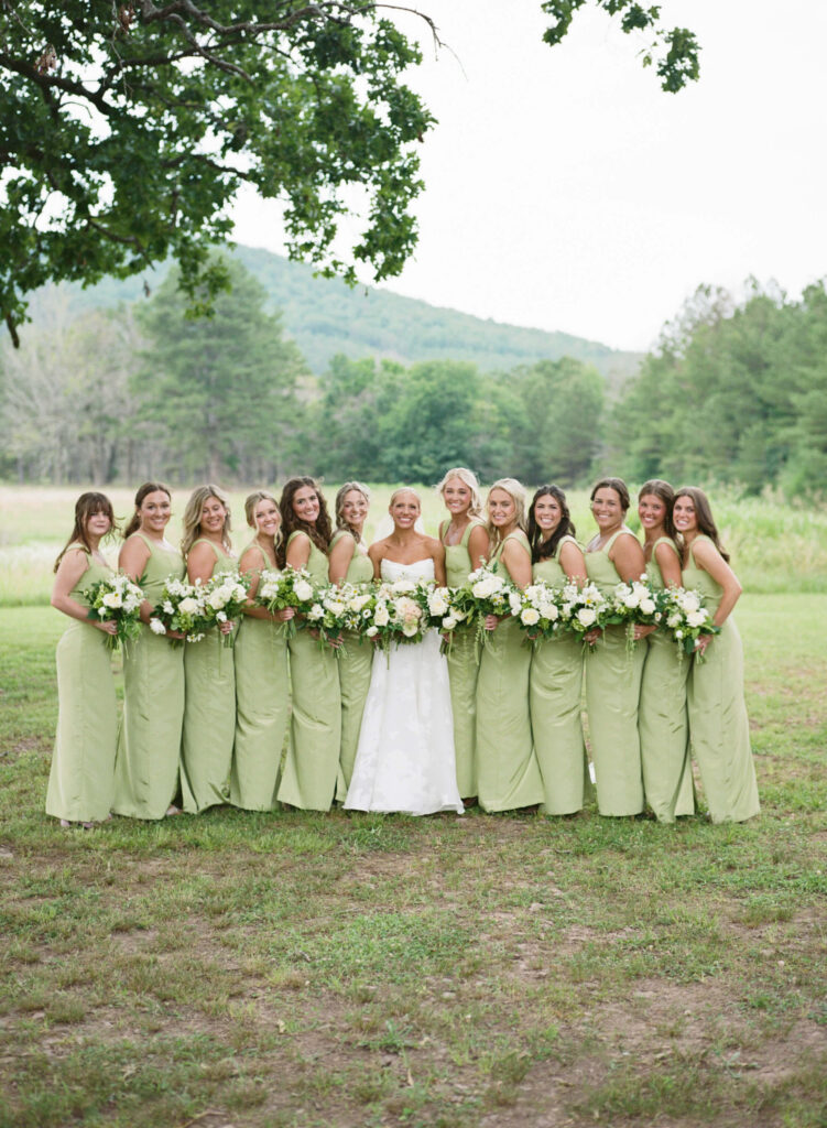 Apple green bridesmaids dresses at Ridge Pointe wedding venue